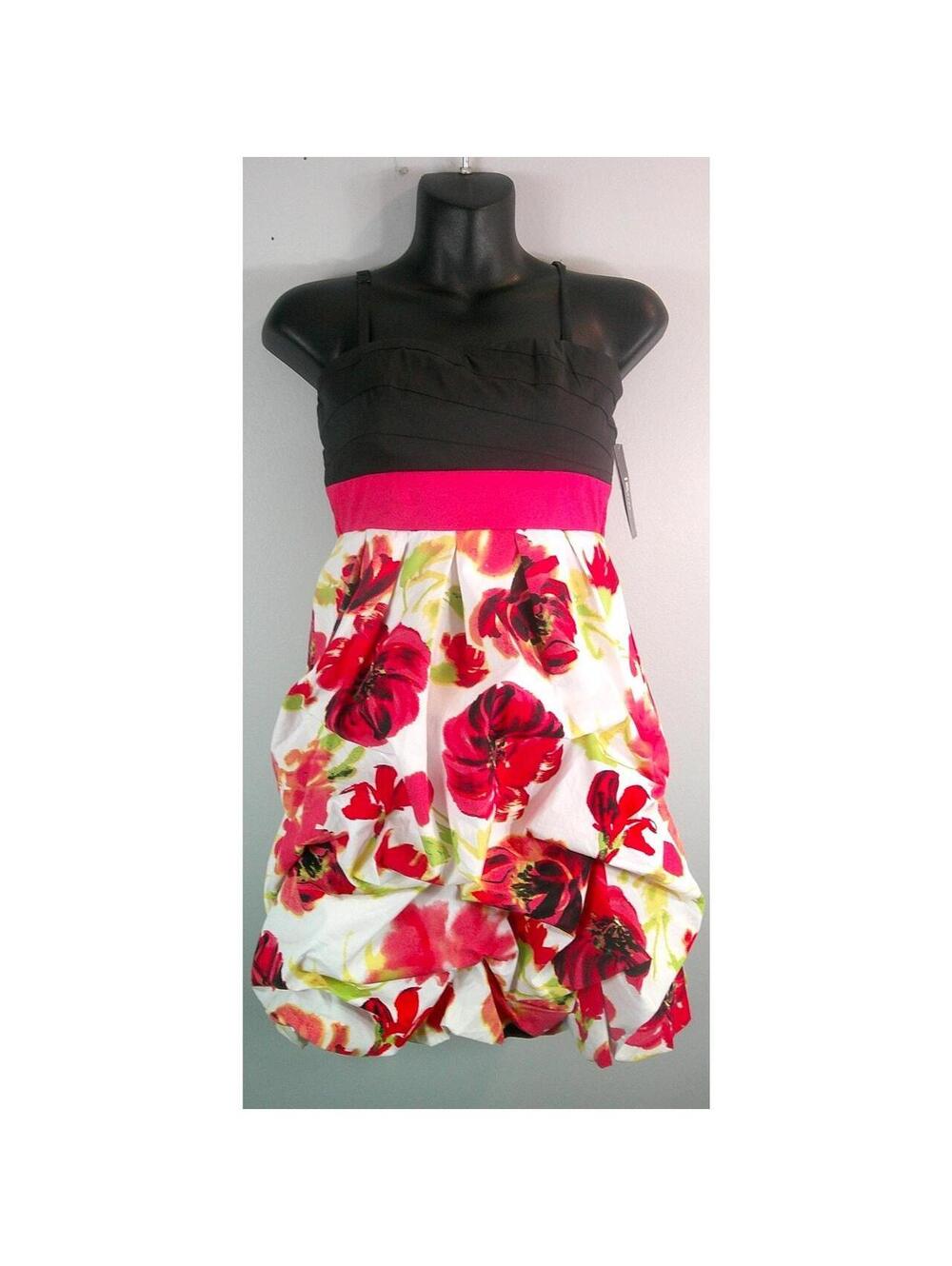 The iZ Byer Juniors Size 1 Stretch Rouched Floral Dress NEW